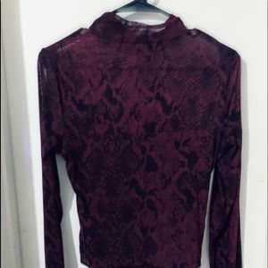 Long sleeve, snake skin transparent blouse